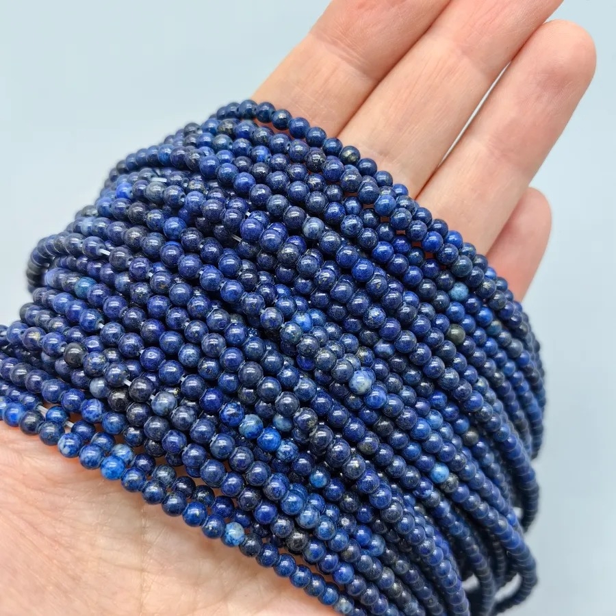 4 mm Lapis Lazuli Küre Kesim Doğal Taş Dizi - Taş Boncuk