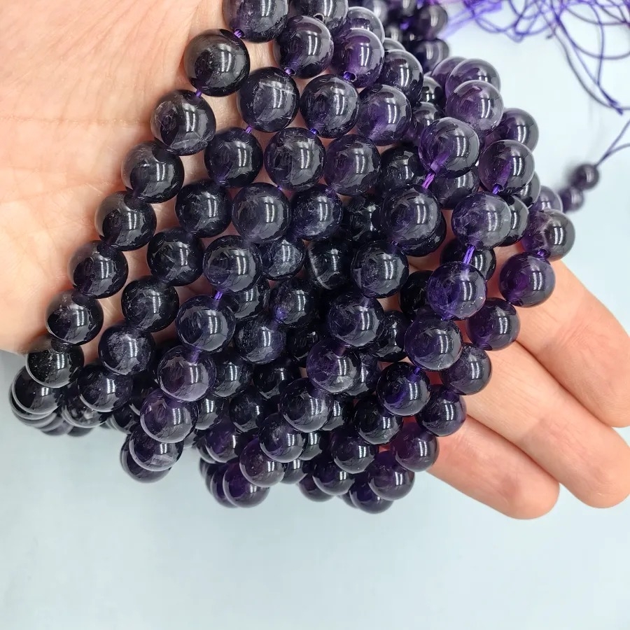 10%20mm%20Ametist%20(AAAA%20Kalite)%20Küre%20Kesim%20Doğal%20Taş%20Dizi%20