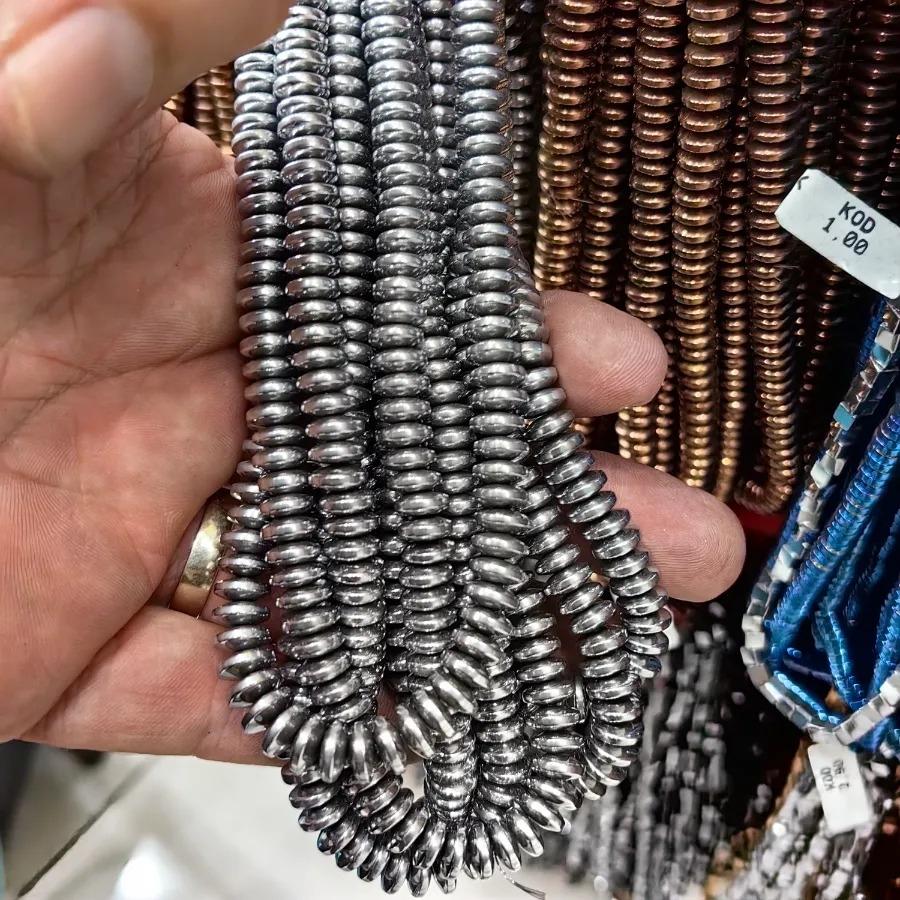 8%20mm%20Gümüş%20Renk%20Rondela%20Ufo%20%20Hematit%20Doğal%20Taş