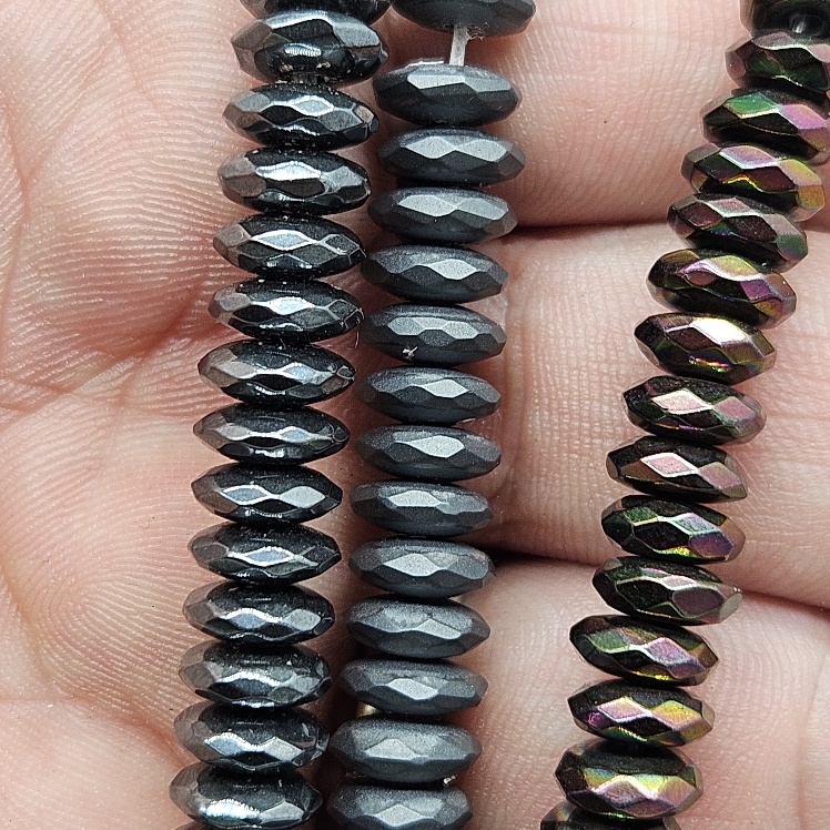 8%20mm%20Füme%20%20Fasetli%20Rondela%20%20Hematit%20Doğal%20Taş