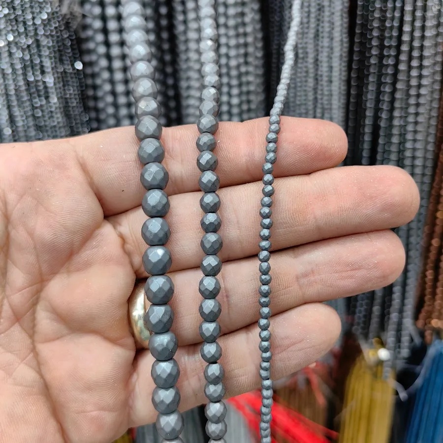6%20mm%20Mat%20Gri%20Fasetli%20Küre%20%20Hematit%20Doğal%20Taş