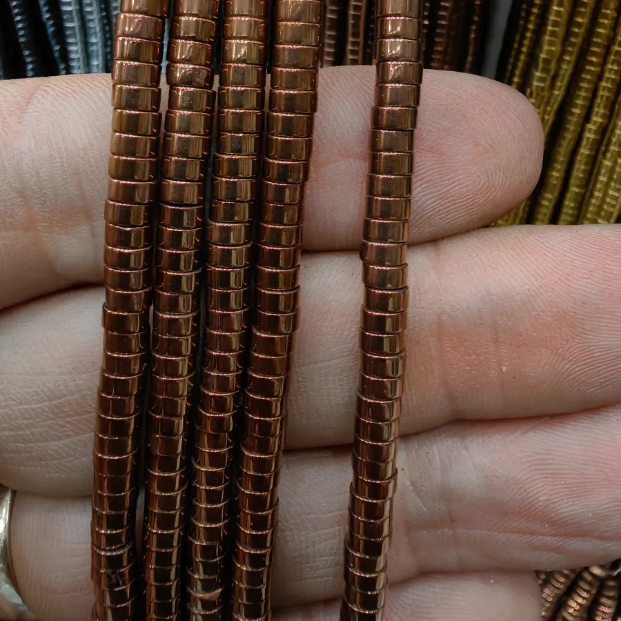 2x4%20mm%20Bakır%20Renk%20Kalın%20Disk%20%20Rondela%20Hematit%20Doğal%20Taş