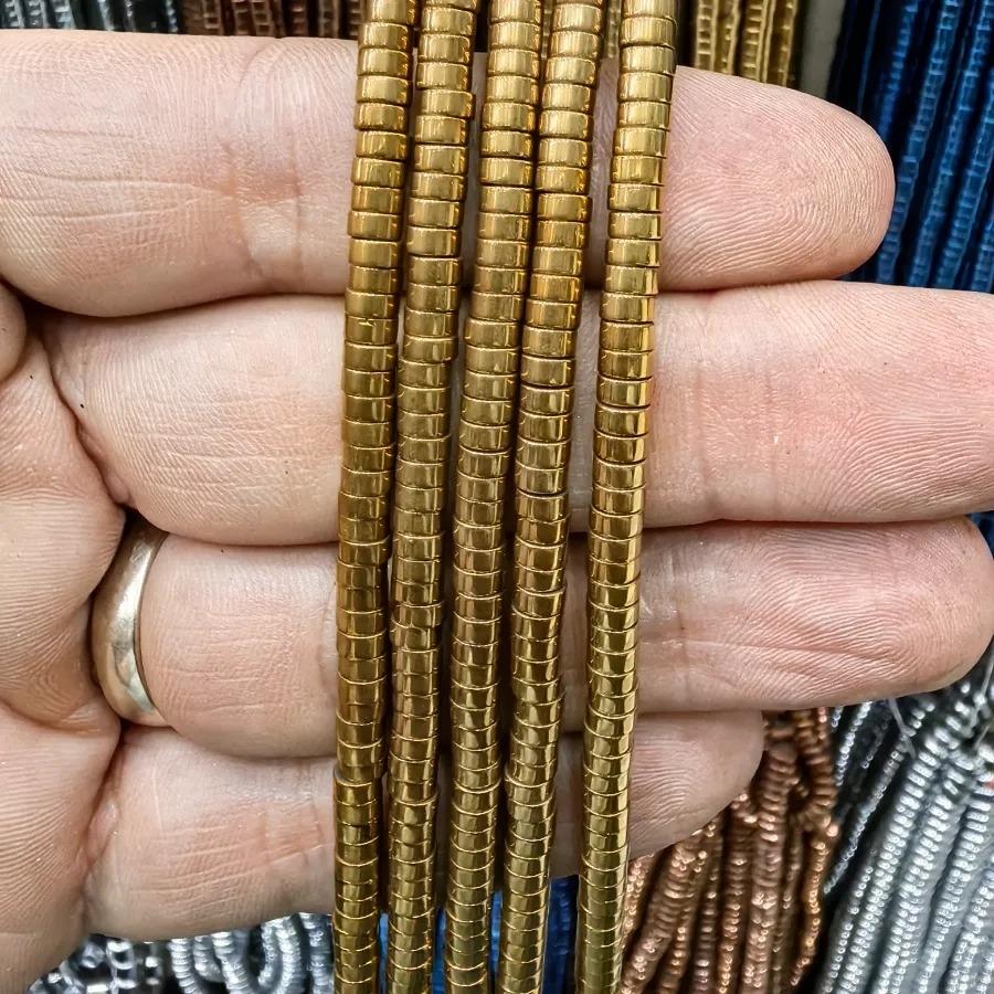 2x4%20mm%20Altın%20Sarı%20Kalın%20Disk%20%20Rondela%20Hematit%20Doğal%20Taş
