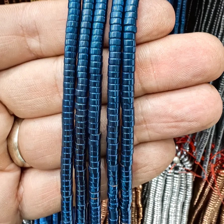 2x4%20mm%20Mavi%20Kalın%20Disk%20%20Rondela%20Hematit%20Doğal%20Taş