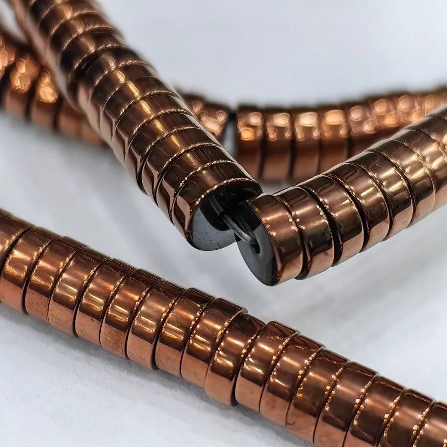 2x6%20mm%20Bakır%20Renk%20Disk%20Rondela%20Hematit%20Doğal%20Taş
