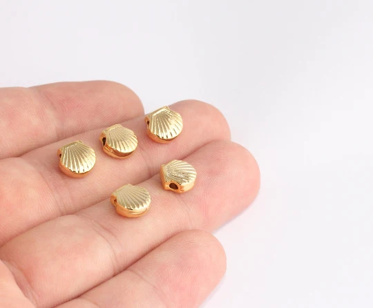 24%20Ayar%20Altın%20Kaplama%20%20Deniz%20Kabuğu%20Ara%20Parça,%20Midye%20Charm