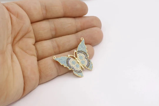 24%20Ayar%20Altın%20Kaplama%20Renkli%20Zirkon%20Taşlı%20Çift%20Kulplu%20Kelebek%20charms,%20Kelebek%20Kolye%20Ucu