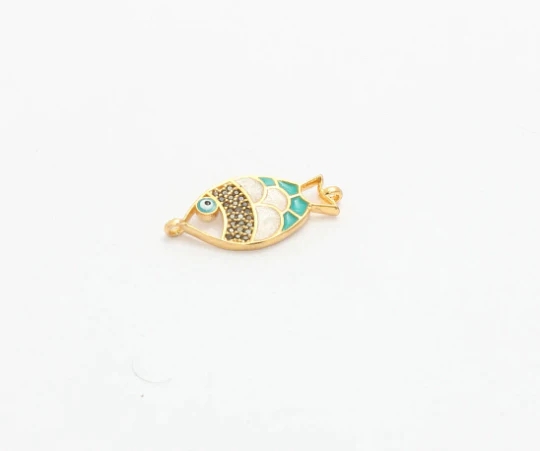 24%20Ayar%20Altın%20Kaplama%20Siyah%20Renkli%20Zirkon%20Taşlı%20Çift%20Kulplu%20Balık%20Charms,%20Balıklı%20Kolye%20Ucu