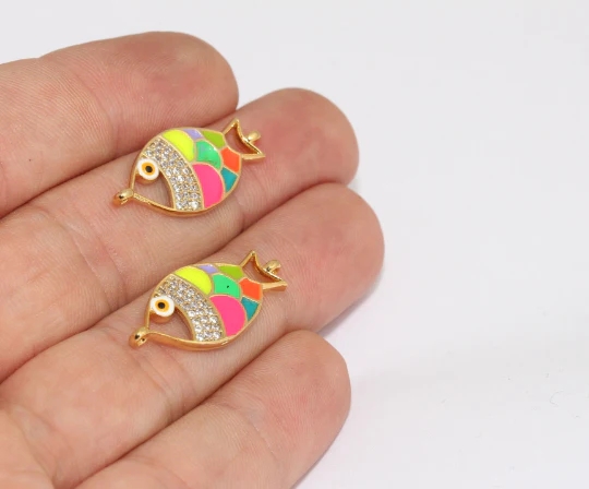 24%20Ayar%20Altın%20Kaplama%20Renkli%20Zirkon%20Taşlı%20Çift%20Kulplu%20Balık%20Charms,%20Balık%20Kolye%20Ucu
