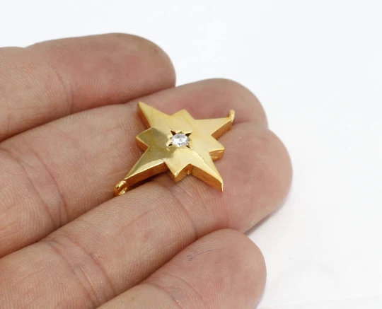 24%20Ayar%20Altın%20Kaplama%20Beyaz%20Zirkon%20Taşlı%20Çift%20Kulplu%20Kuzey%20Yıldızı%20charms,%20Kuzey%20Yıldızı%20Kolye%20Ucu