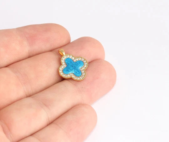 24%20Ayar%20Altın%20Kaplama%20Beyaz%20Zirkon%20Taşlı%20Mavi%20Mineli%20Çiçek%20Charms,%20Çiçek%20Kolye%20Ucu