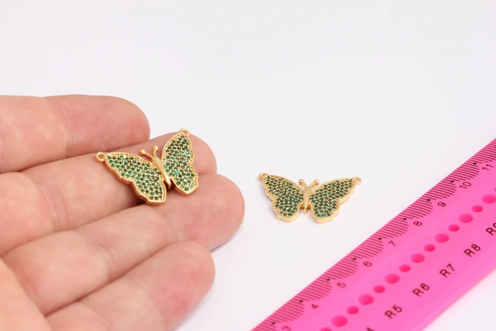 24%20Ayar%20Altın%20Kaplama%20Yeşil%20Zirkon%20Taşlı%20Çift%20Kulplu%20Kelebek%20Charms,%20Kelebek%20Kolye%20Ucu