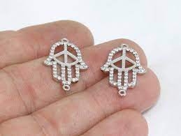 Gümüş%20Kaplama%20Çift%20Kulplu%20Beyaz%20Zirkon%20Taşlı%20Parlak%20Fatima%20Eli%20Charms,%20Fatmanın%20Eli%20Kolye%20Ucu