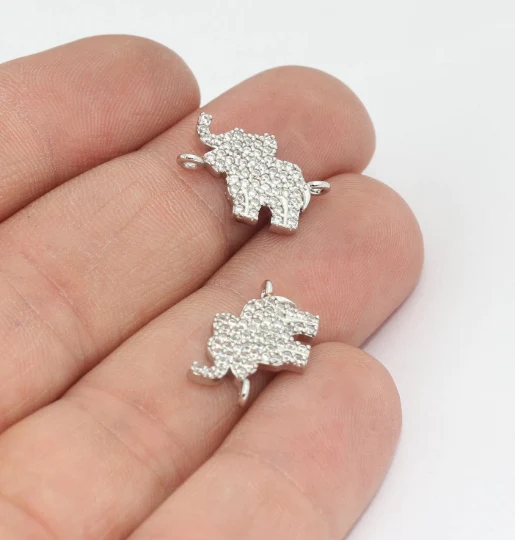Gümüş%20Kaplama%20Beyaz%20Zirkon%20Taşlı%20Çift%20Kulplu%20Fil%20Charms,%20Fil%20Kolye%20Ucu