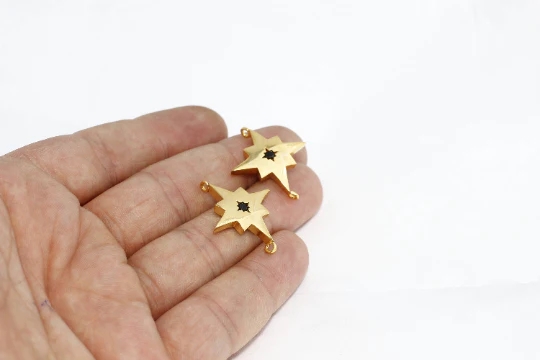 24%20Ayar%20Altın%20Kaplama%20Siyah%20Zirkon%20Taşlı%20Çift%20Kulplu%20Kuzey%20Yıldızı%20Charms,%20Kuzey%20Yıldızı%20Kolye%20Ucu
