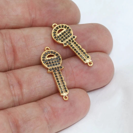 24%20Ayar%20Altın%20Kaplama%20Siyah%20Zirkon%20Taşlı%20Çift%20Kulplu%20Anahtar%20Charms,%20Anahtar%20Kolye%20Ucu