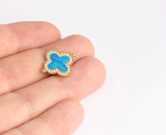 24%20Ayar%20Altın%20Kaplama%20Beyaz%20Zirkon%20Taşlı%20Çift%20Kulplu%20Koyu%20Mavi%20Yonca%20charms,%20Yonca%20Kolye%20Ucu