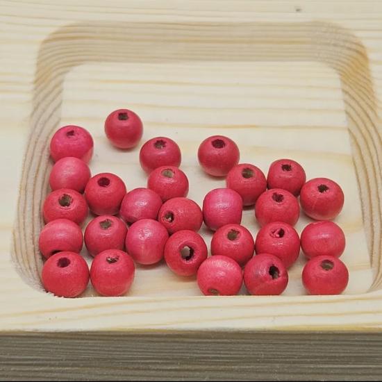 10mm Pembe Yuvarlak  Ahşap Boncuk