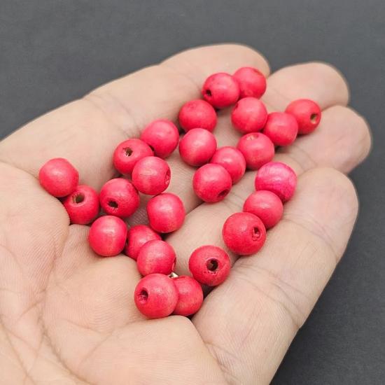 10mm Pembe Yuvarlak  Ahşap Boncuk