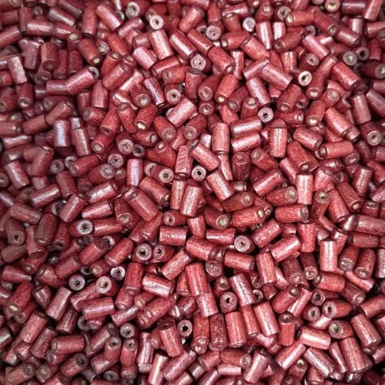 4x8 mm   Bordo Boru Ahşap Boncuk