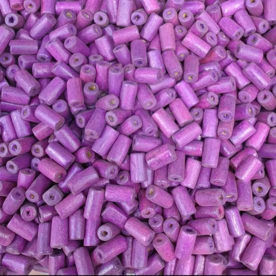 4x8 mm  Lila Boru Ahşap Boncuk