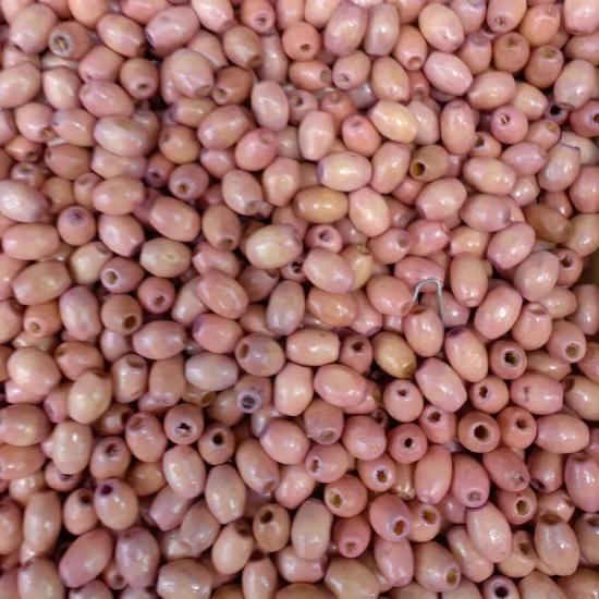 6x11 mm Gül Kurusu Arpa Ahşap Boncuk