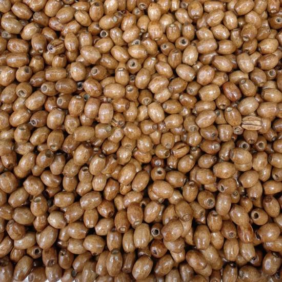 6x11 mm Açık Kahverengi Arpa Ahşap Boncuk