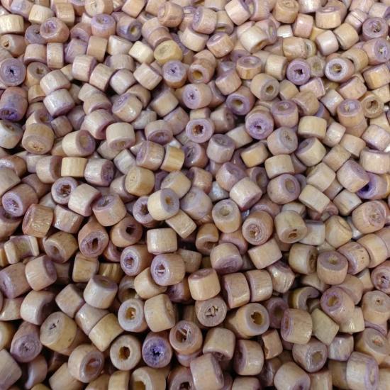 3,10x4,20mm   Krem Kalın Küçük Rondela Ahşap Boncuk