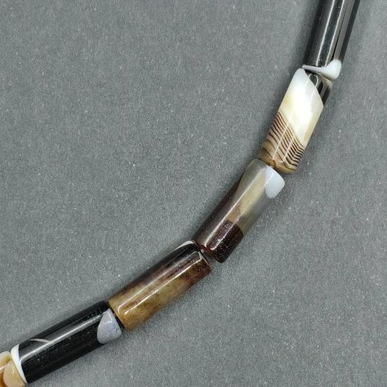 Silindir Kesim Akik Doğal Taş Dizi 6 x 15mm