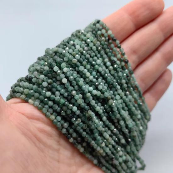 3 mm Zümrüt Fasetli  Kesim Doğal Taş Dizi