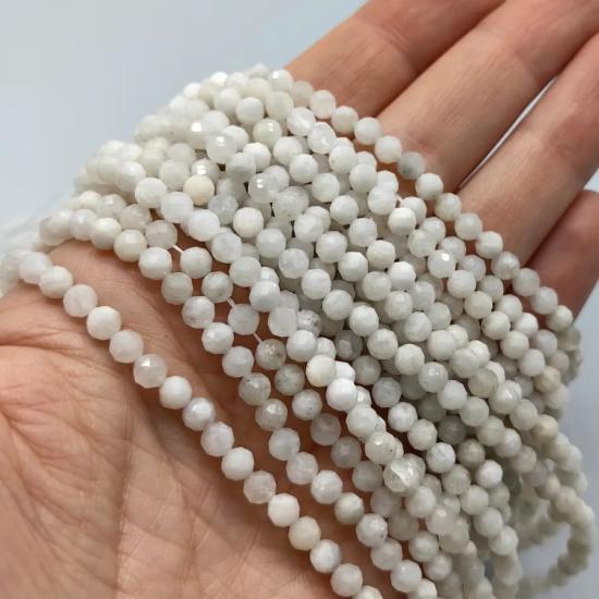 4 mm Aytaşı (AAA Kalite) Fasetli Küre Kesim Doğal Taş Dizi