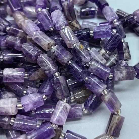 6x10 mm Ametist Kuvars (AAA Kalite) Boru Kesim Doğal Taş Dizi