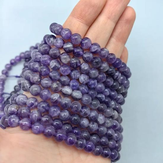 8 mm Ametist Kuvars (AAA Kalite) Küre Kesim Doğal Taş Dizi