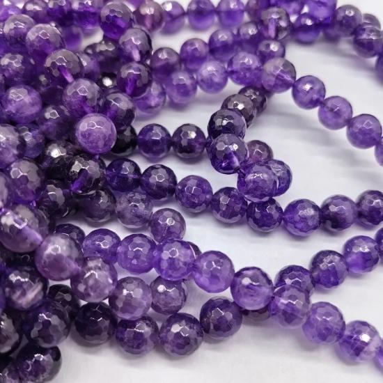 8 mm Ametist Kuvars (AAA Kalite) Fasetli Kesim Doğal Taş Dizi