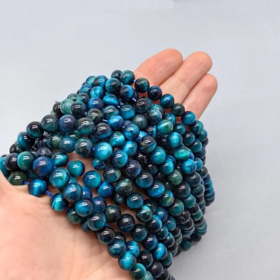 10 mm Renkli Kaplan Gözü Küre Kesim Doğal Taş Dizi