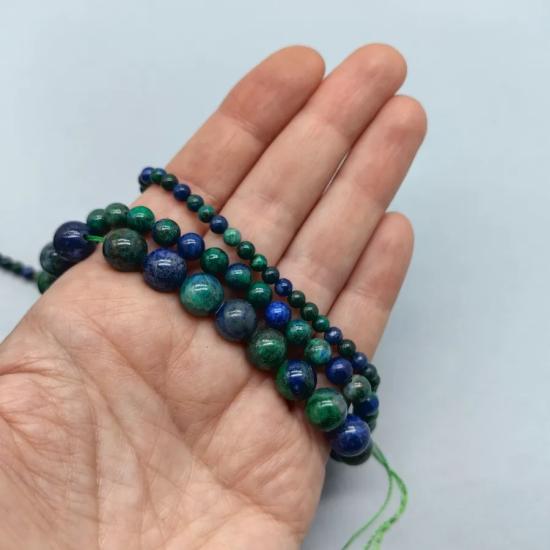 4 mm Azurit Küre Kesim Doğal Taş Dizi