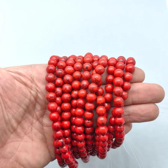 8 mm Mercan Küre Kesim Doğal Taş Dizi
