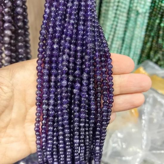 4 mm Ametist (AAA Kalite) Küre Kesim Doğal Taş Dizi