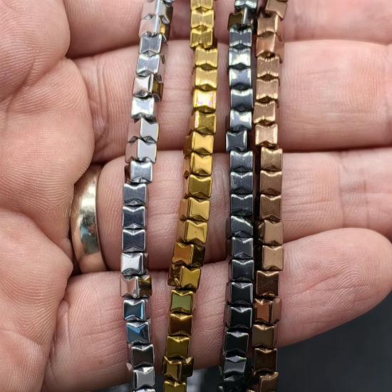 4 mm Küp Kemik  Hematit Doğal Taş