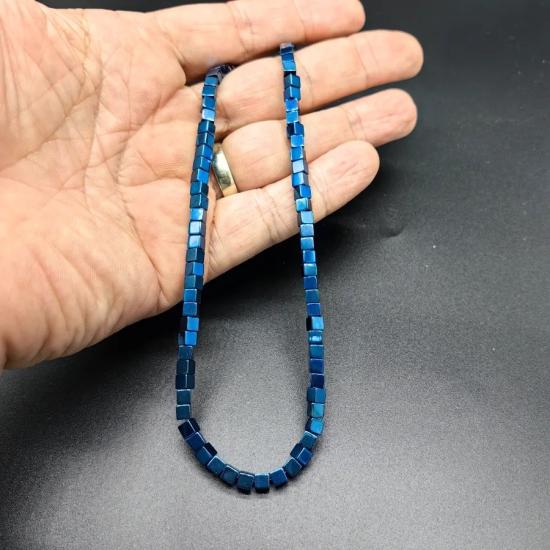4 mm Kare Küp  Hematit Doğal Taş