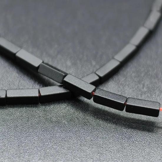 6 mm Mat Siyah Dikdörtgen  Hematit Doğal Taş