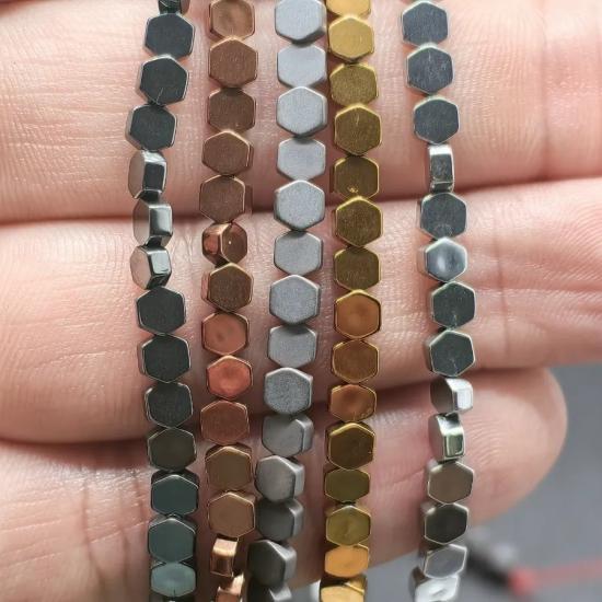 4 mm Beşgen  Hematit Doğal Taş