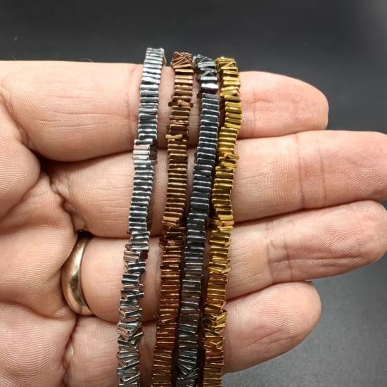 4 mm İnce Kare  Hematit Doğal Taş