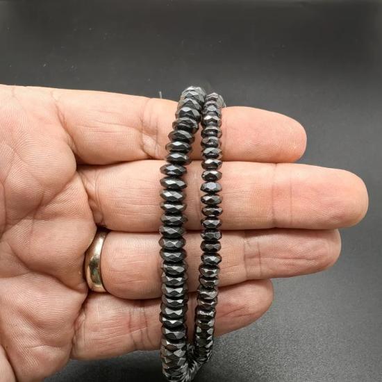 6 mm Fasetli Rondela  Hematit Doğal Taş