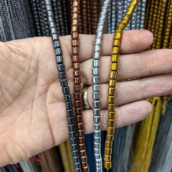 6 mm Silindir  Hematit Doğal Taş