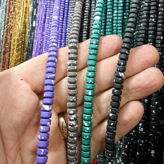 6 mm Renkli  Rondela  Hematit Doğal Taş