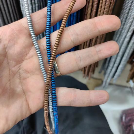4 mm Mat Gri Rondela  Hematit Doğal Taş