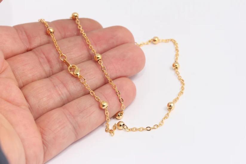 24k Altın Kaplama Büyük Top 40 cm Hazır Zincir