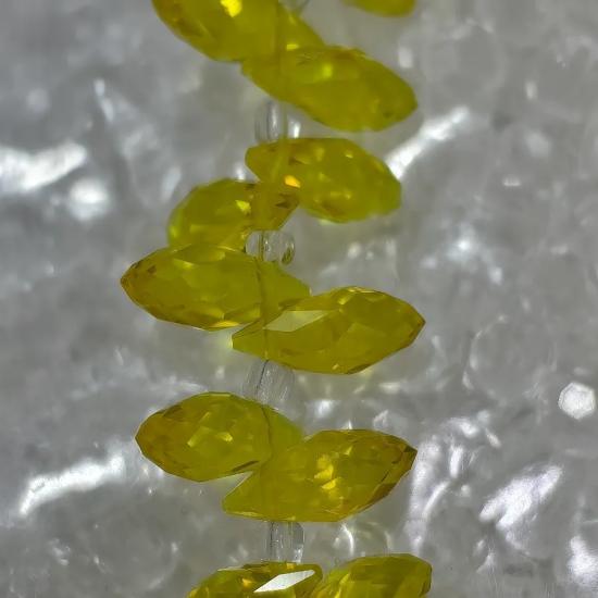 Sarı Damla Kesim Kristal Boncuk