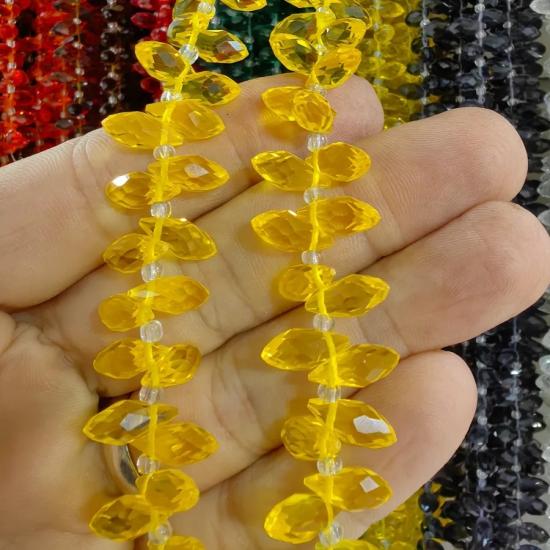Sarı Damla Kesim Kristal Boncuk